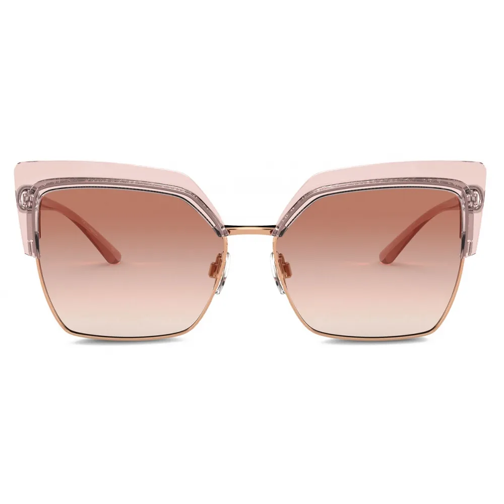Dolce & Gabbana - Occhiale da Sole Double Line - Rosa Oro Rosa - Dolce & Gabbana Eyewear